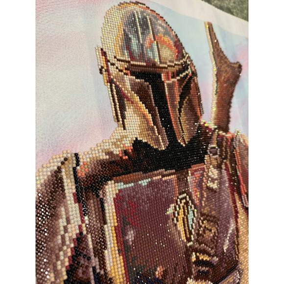 Mandalorian & Grogu Finished Partial Drill Diamond Painting 100x55cm Star Wars - Picture 5 of 13